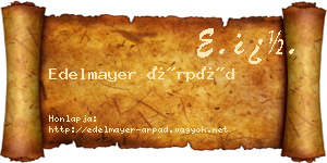Edelmayer Árpád névjegykártya